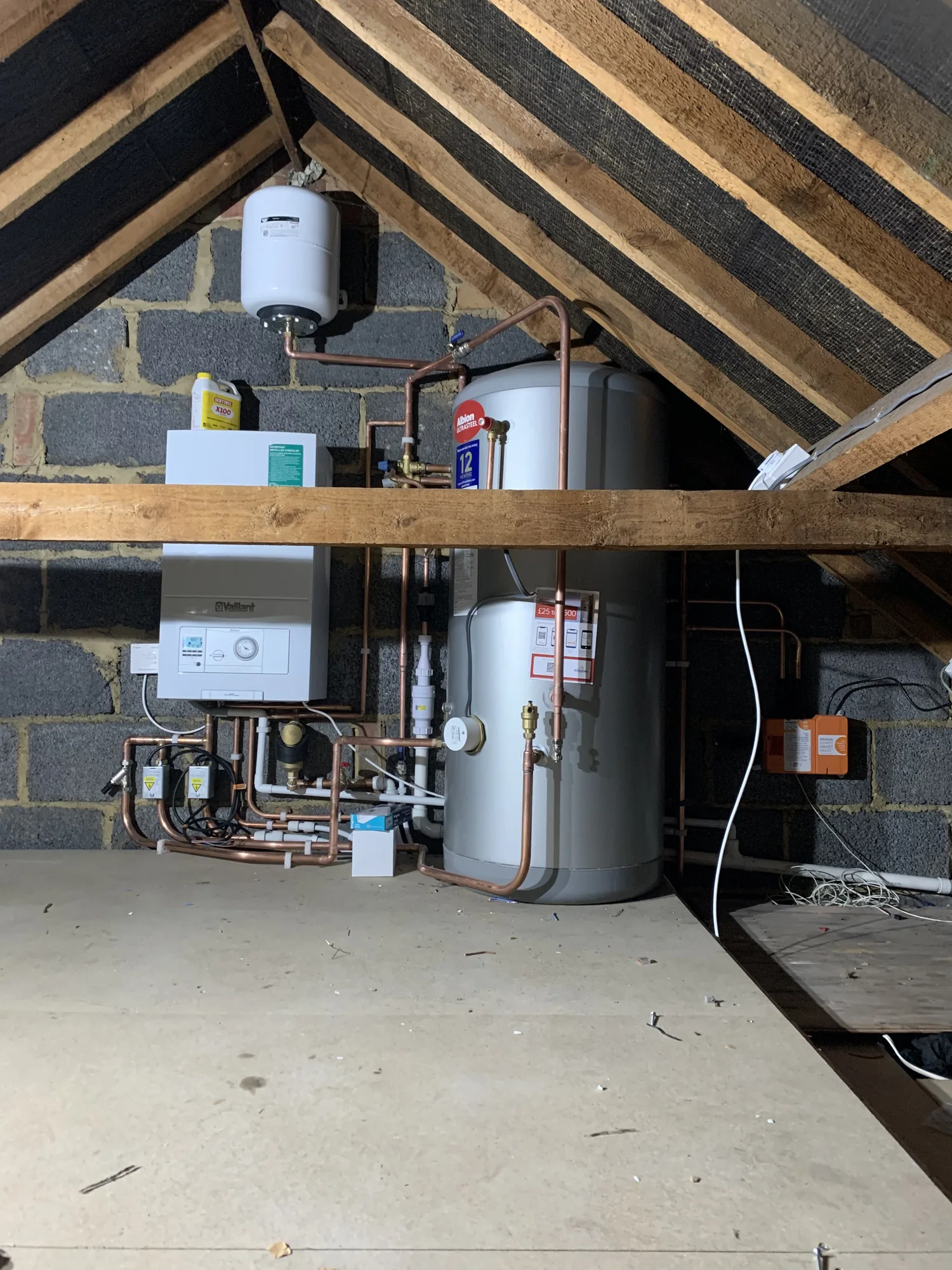 Smart thermostat wired in alongside the new boiler