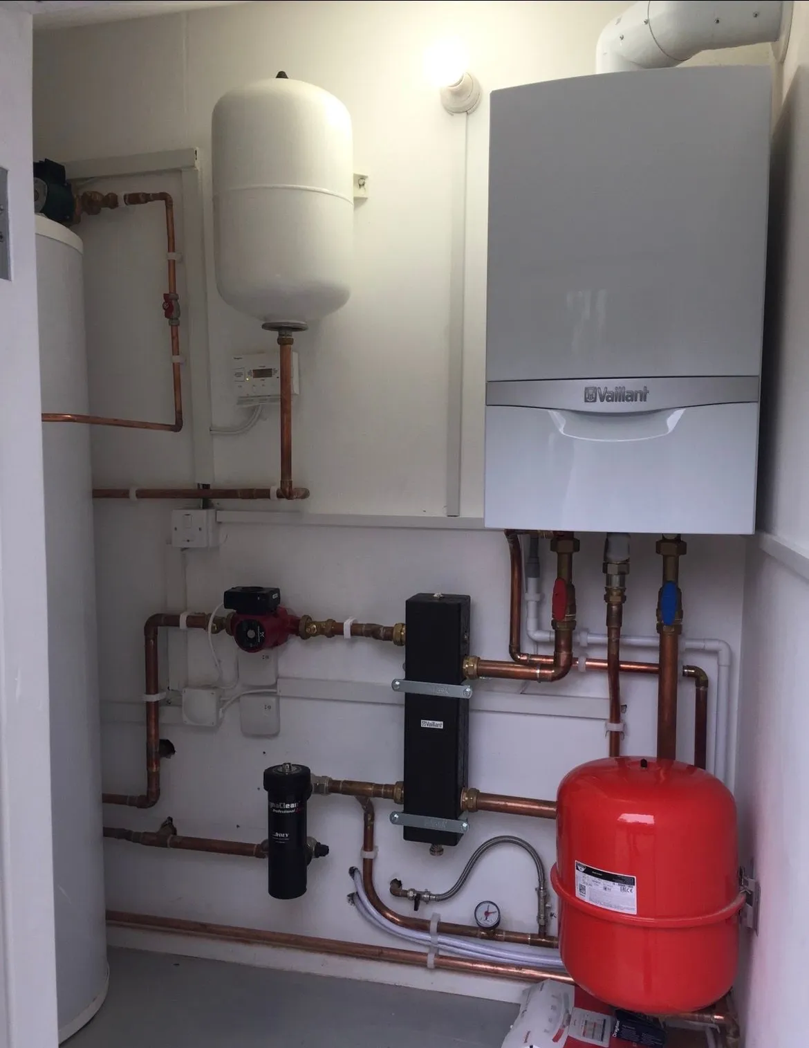 Tidy Vaillant plant room installed by Comfort Heating Wimbledon
