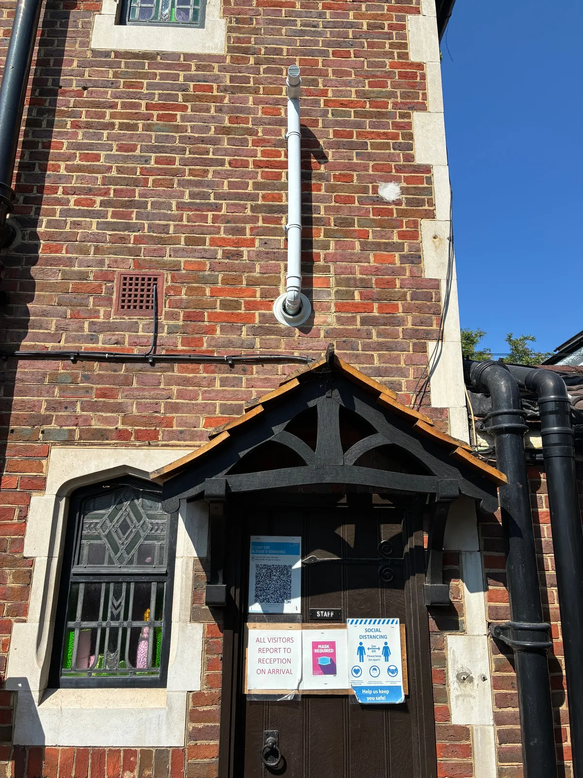 New boiler flue neatly terminated on the exterior wall of the Sutton property